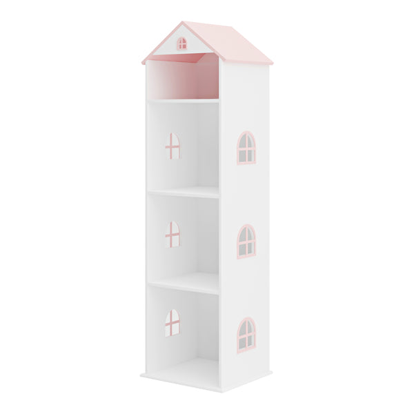 Børnehylde Vipsali 140x40x35 cm hvid/pink [en.casa]