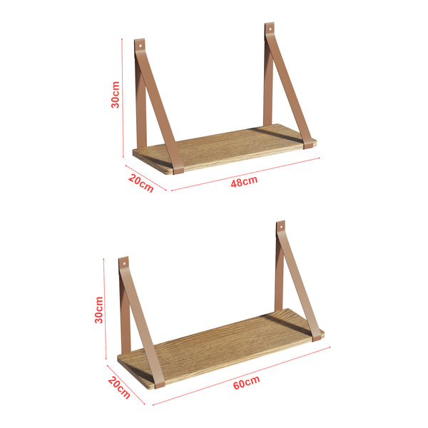 Væghyldesæt Utsira 48/60 x 20 x 30 cm 2-delt egetræslook/brun [en.casa]