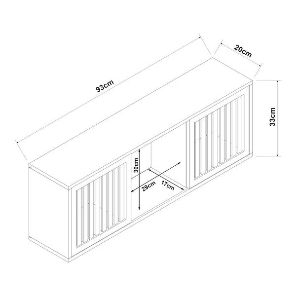 Ypäjä væghylde 93x20x33 cm bambus [en.casa].
