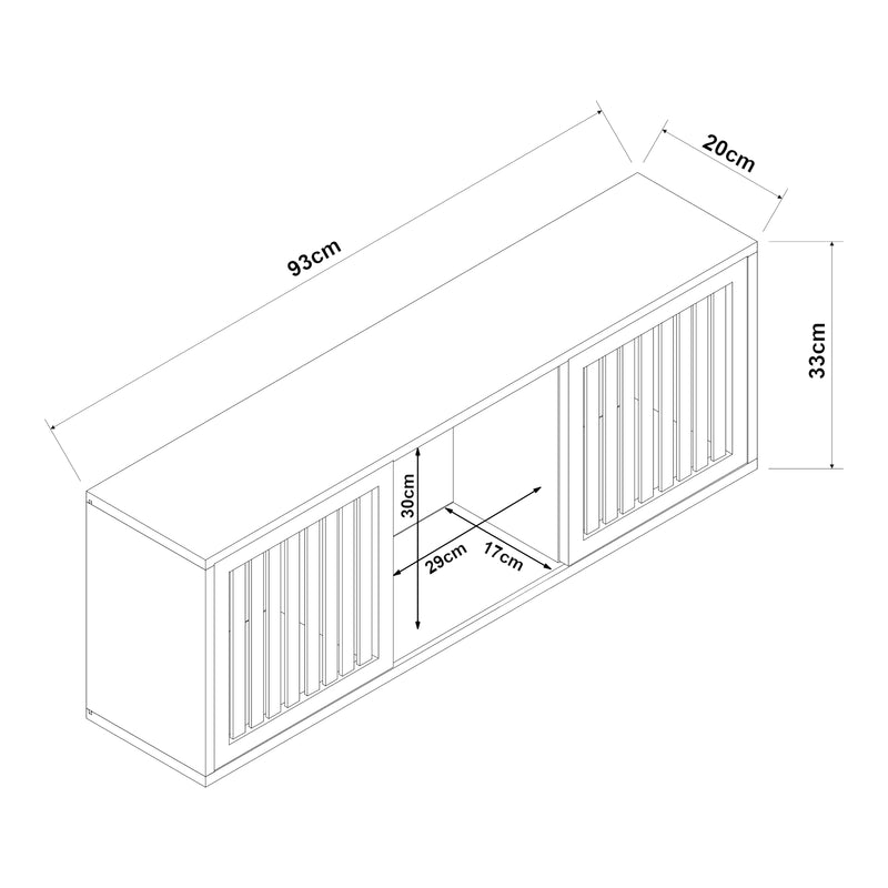 Målskitse Ypäjä væghylde 93x20x33 cm bambus [en.casa].