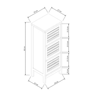 Sideskab med 3 døre Ypäjä 82x33x27 cm bambus [en.casa].