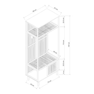 Knagerække Ypäjä 187x80x47 cm bambus [en.casa].