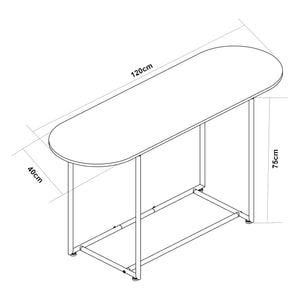 Konsolbord Nordfron 120x40x75 cm marmor, hvid [en.casa]