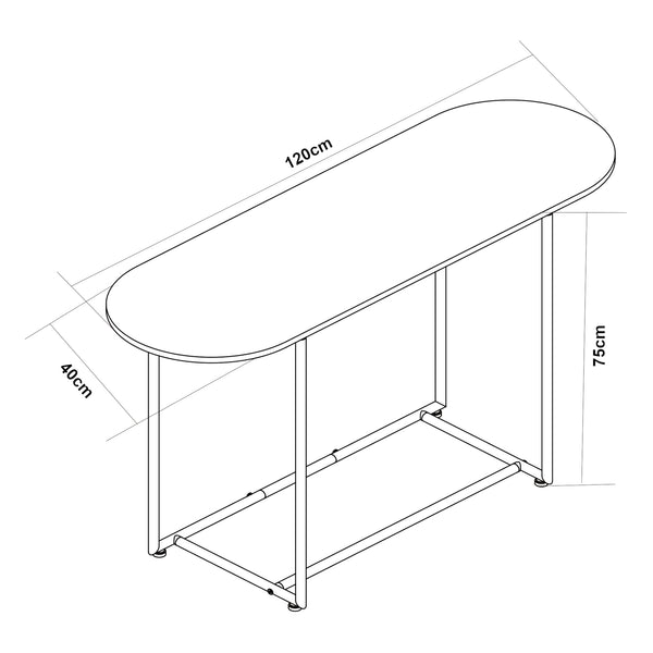 Konsolbord Nordfron 120x40x75 cm marmor, hvid [en.casa]