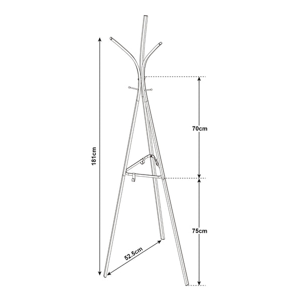 Garderobestativ Vevelstad 181x52,5x52,5 cm stål [en.casa]
