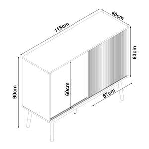 Skænk Landskrona 115x40x90 cm egetræslook [en.casa].