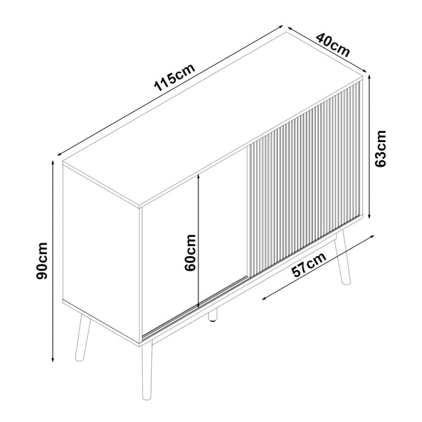 Skænk Landskrona 115x40x90 cm egetræslook [en.casa].