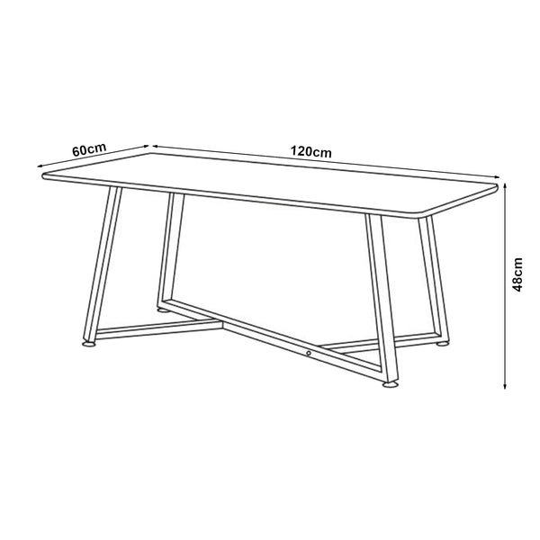 Sofabord Riskiften 120x60x48 cm marmorlook, sort [en.casa]