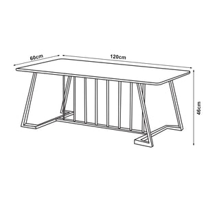Sofabord Nospoo 120x60x46 cm marmorlook, sort [en.casa]