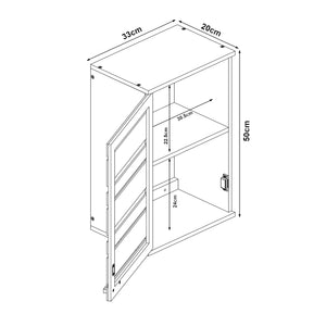 Vægskab Epind 50x33x20 cm bambus natur [en.casa]
