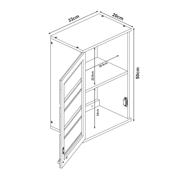 Vægskab Epind 50x33x20 cm bambus natur [en.casa]