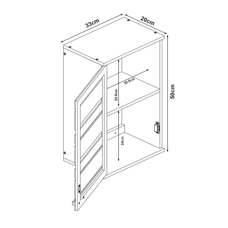 Målskitse Vægskab Epind 50x33x20 cm bambus natur [en.casa]