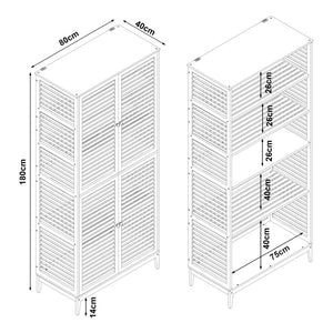 Badeværelsesskab Raurgela 180x80x40 cm bambus [en.casa]