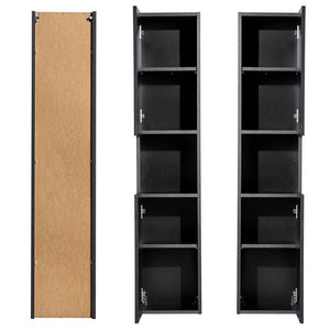 Højt skab Newport 140x30x25 cm sort [en.casa].