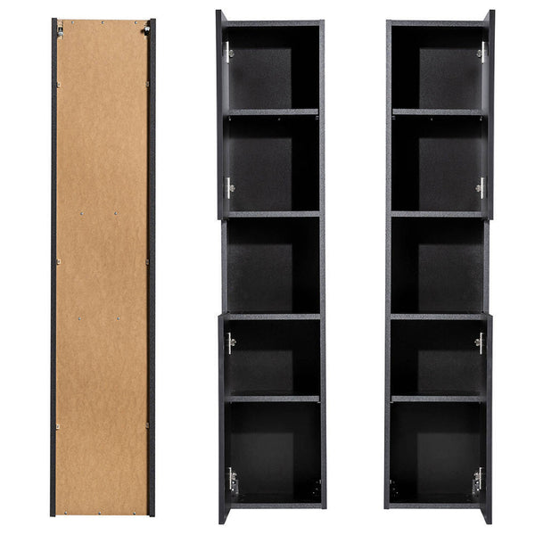 Højt skab Newport 140x30x25 cm sort [en.casa].
