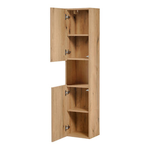 Højt skab Skelbolu 140x30x25 cm egetræslook [en.casa]