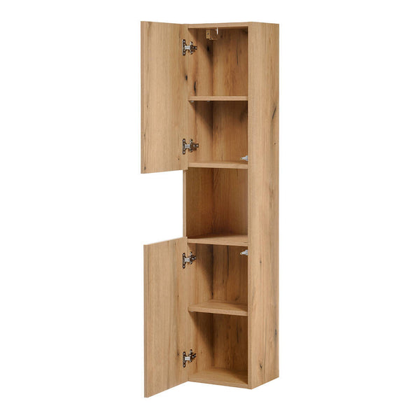 Højt skab Skelbolu 140x30x25 cm egetræslook [en.casa]