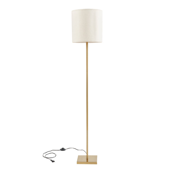 Gulvlampe Fildholm 157 cm messingfarve/linne-look [lux.pro]