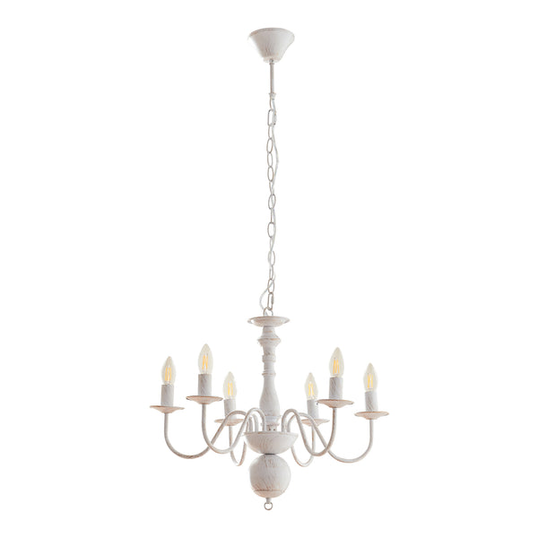 Lysekrone Berkeley metal vintage hvid [lux.pro]