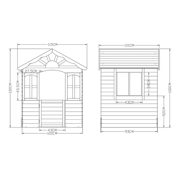 Legehus til børn Lulä legehytte 130x115x101 cm træ [casa.pro]