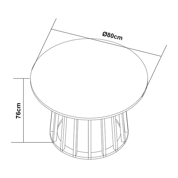 Lensuu spisebord 76x Ø80 cm [en.casa]