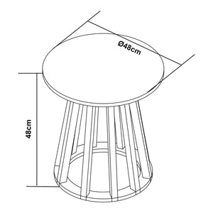 Lensuu sidebord 48xØ48 cm pastelgrøn/eg [en.casa]