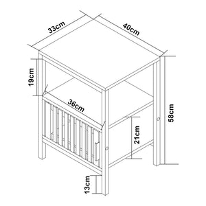 Sengebord Luniehti 58x40x33 cm sort/natur [en.casa]