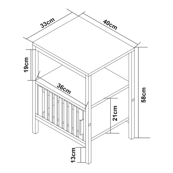 Sengebord Luniehti 58x40x33 cm sort/natur [en.casa]