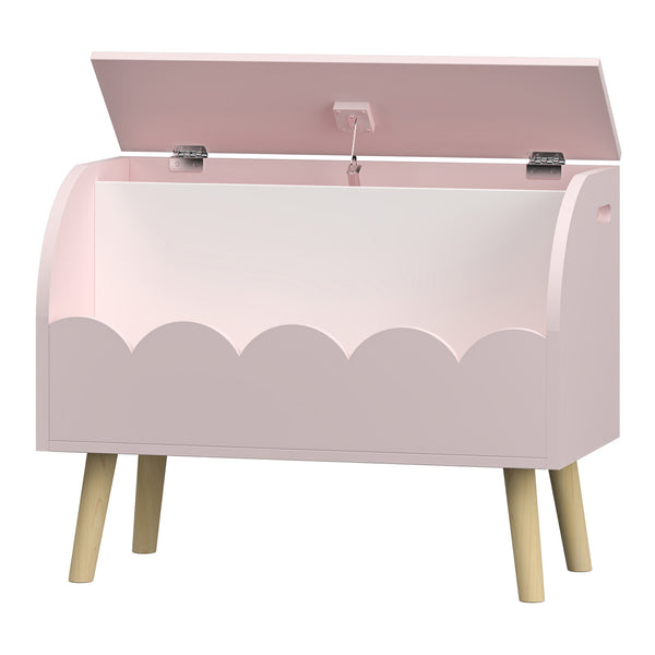 Legetøjskasse Vestnes 60x30x44 cm Cotton Candy/White [en.casa]