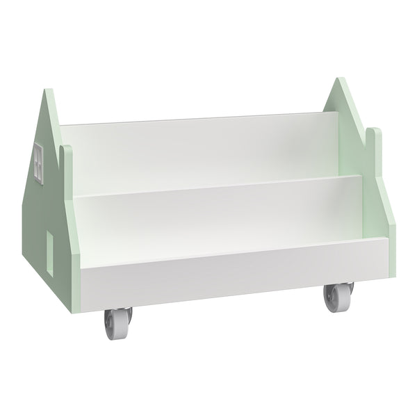 Mobil børnehylde Vipsali 50x33x34 cm mintgrøn/hvid [en.casa]