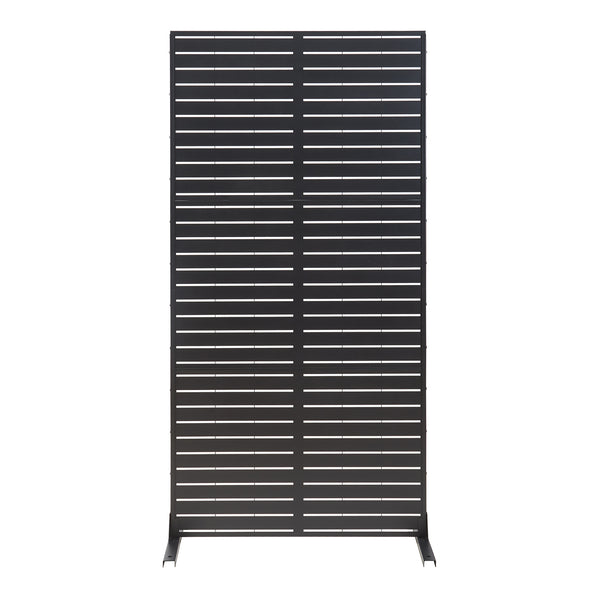 Indendørs skillevæg Trolu stål 200x100x50 cm sort [casa.pro]