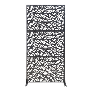 Indendørs skillevæg Poskind stål 200x100x50 cm sort [casa.pro]