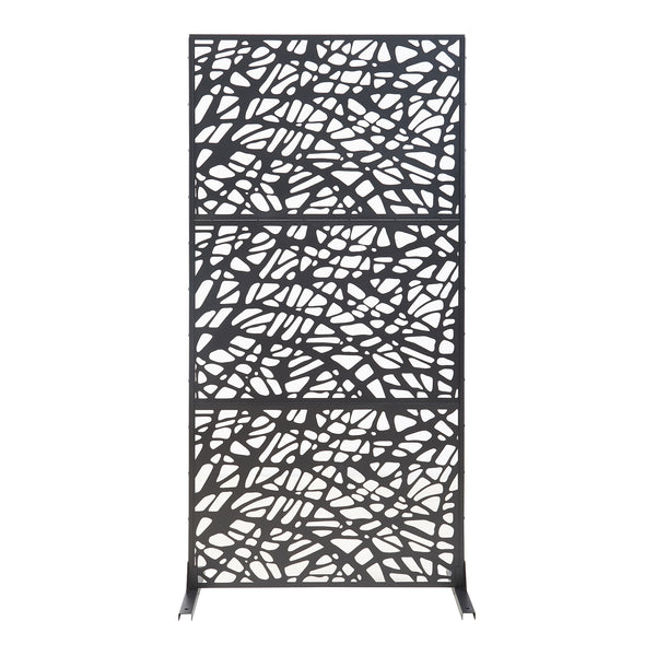 Indendørs skillevæg Poskind stål 200x100x50 cm sort [casa.pro]