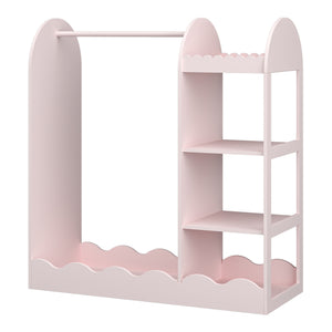 Børnegarderobe Vestnes med spejl 100x94x38 cm Cotton Candy [en.casa]