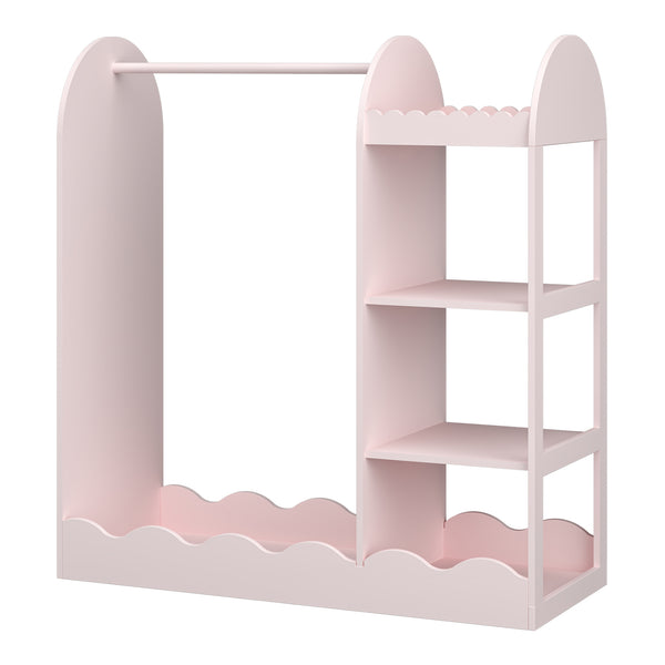 Børnegarderobe Vestnes med spejl 100x94x38 cm Cotton Candy [en.casa]