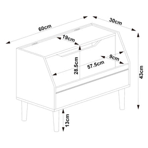 Legetøjskasse Aavanrar 60x30x43 cm Hvid [en.casa]