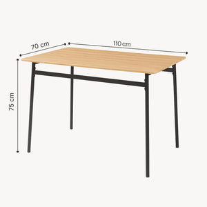 Spisebordssæt Pollenev 5-delt sort/eg-look [en.casa]