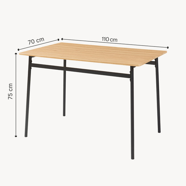 Spisebordssæt Pollenev 5-delt sort/eg-look [en.casa]