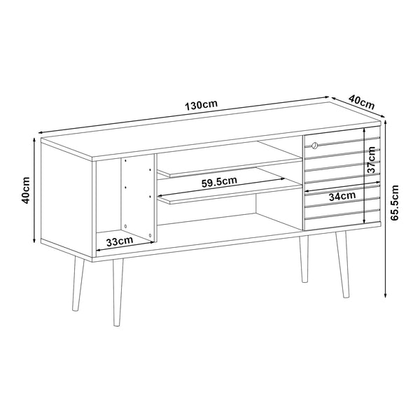 TV-skab Vare 130x40x66 cm hvid [en.casa]