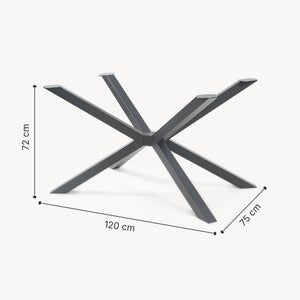 Bemeenel bordstel 120x75x72 cm stål sort [en.casa]