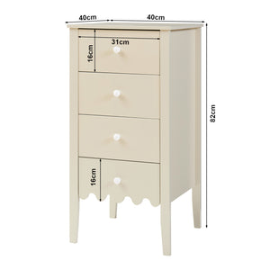 Luspoo kommode med 4 skuffer 82x40x40 cm cremehvid [en.casa]