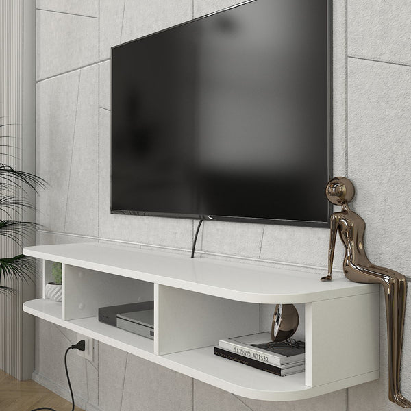 Hængende tv-lowboard Oundsvas 120x30x19 cm Hvid [en.casa]
