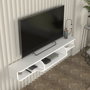 Hængende TV-lowboard Aar 135x30x16 cm Hvid [en.casa]