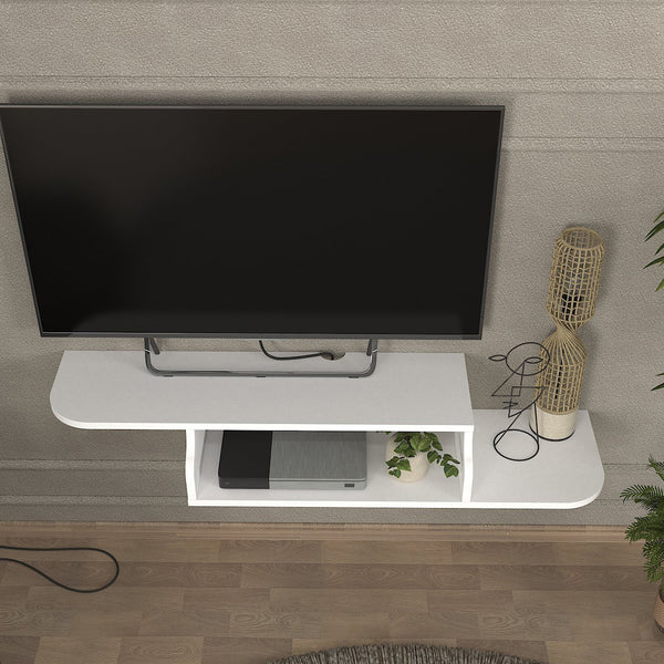Hængende TV-lowboard Kershaby 120x30x19 cm Hvid [en.casa]