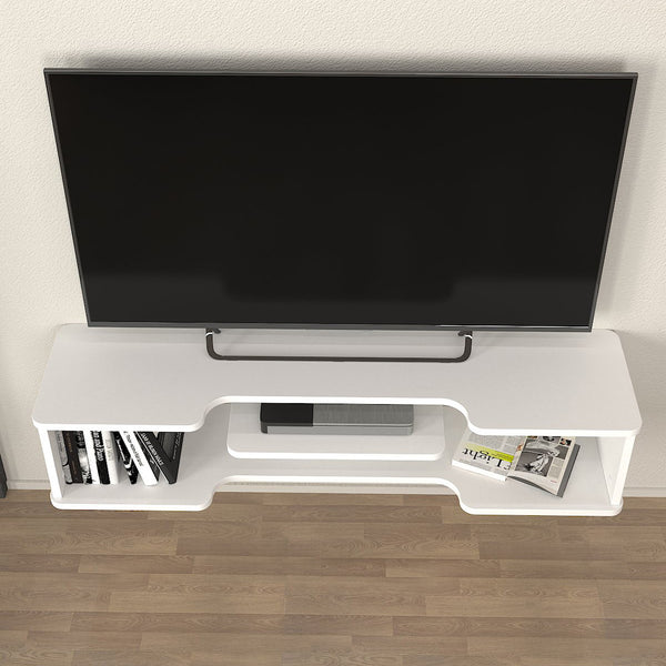 Hængende tv-lavtavle Yrela 120x30x26 cm hvid [en.casa]