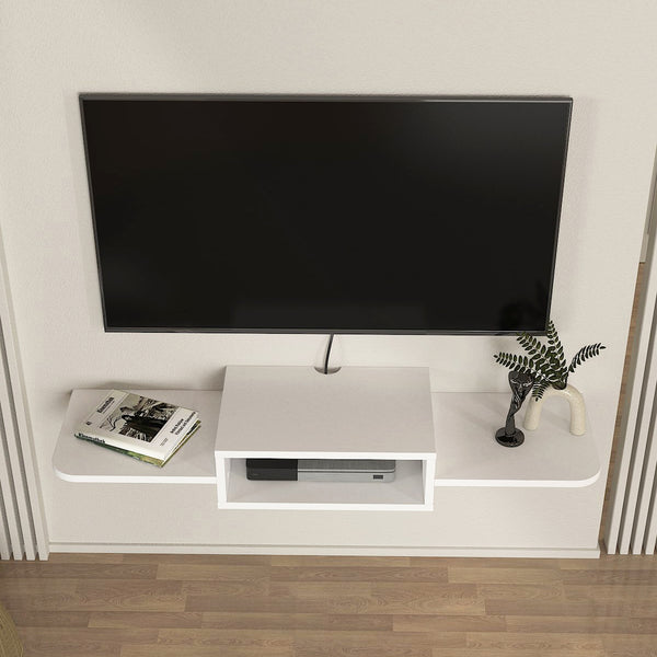 Hængende tv-hylde Tar 115x30x16 cm Hvid [en.casa]