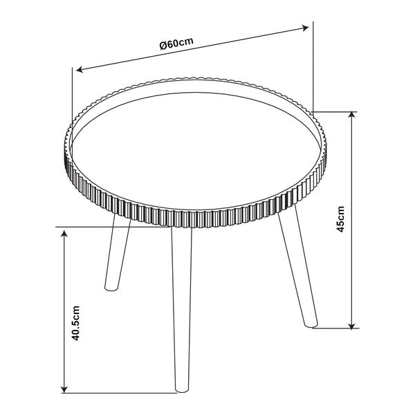 Sofabord Bongard Ø60x45 cm hvid [en.casa]