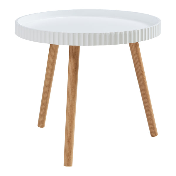 Sidebord Bongard Ø50x45 cm hvid [en.casa]