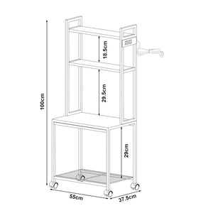 Rulbart printerbord Svanaldsvipp 100x55x38 cm Hvid [en.casa]
