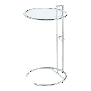 Højdejusterbart sidebord Stare 50x57-77 cm glas transparent/kromfarvet [en.casa]